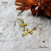 【AnnZen】《日本製 Horie》鈦愛飾品系列-純鈦耳勾式十字型耳環-金