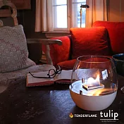 【Tenderflame】桌上型火焰情境氣氛燈 Tulip 14cm 簡約白