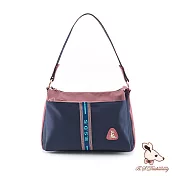 B.S.D.S冰山袋鼠 - 非常莓好 - 織帶拼接多口袋斜肩包【7003-BP】 甜粉藍