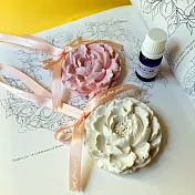 擴香石 迎春嬌妍牡丹花 和10ml小蒼蘭香氛 擴香石掛飾 居家香氛 開運小物