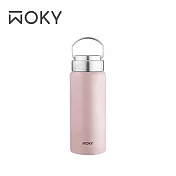 【WOKY 沃廚】提手輕芯鈦瓷易潔層保溫瓶500ML(4色可選) 粉色