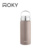 【WOKY 沃廚】提手輕芯鈦瓷易潔層保溫瓶500ML(4色可選) 奶茶色