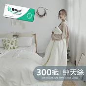 《BUHO》素面文青300織100%TENCEL純天絲™床包枕套二件組-單人 《珍珠白》