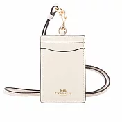 COACH 馬車LOGO防刮皮革掛式証件套/卡夾 (白色)