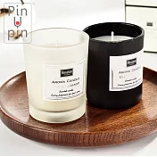PinUpin 時尚薰香蠟燭50g 環保無煙天然大豆蠟香味可選 黑色杯_天竺葵蓬_50克