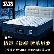 【Naturally JOJO】摩達客推薦 卡德曼-頂級德國乳膠AGRO冰涼紗獨立筒床墊 (一般單人 3x6.2尺)
