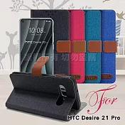 GENTEN for HTC Desire 21 Pro 自在文青風支架皮套 黑