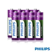 【Philips 飛利浦】低自放鎳氫充電電池 AA 3號(2000mAh 8入)