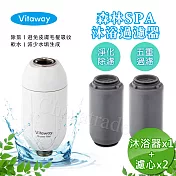 Vitaway 森林SPA活水沐浴器 活性碳 除氯 過濾器+替換濾心2組-陳月卿推薦(公司貨)