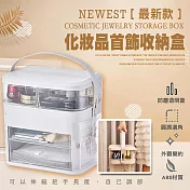 最新款化妝品首飾收納盒(2入組) 透黑*2