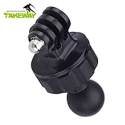 臺灣製TAKEWAY側向固定座快拆板快裝球頭T-RC04適後照鏡版黑隼Z手機座LA3-PH05 LA1-PH05 T-PH05-LA系列,亦適運動相機GoPro Inst