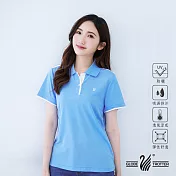 【遊遍天下】MIT女款吸濕排汗抗UV機能POLO衫(GS1004) XL 淺藍