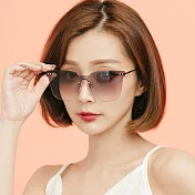 【ALEGANT】果凍藍漸層眉型無框墨鏡/UV400太陽眼鏡