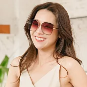【ALEGANT】韓潮街拍時尚太妃糖色幾何造型墨鏡/UV400太陽眼鏡