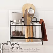 【Homely Zakka】日式簡約工藝鐵製水槽檯面瀝水置物架/海綿抹布收納架 黑色