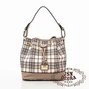 JSN - 法國傑遜迪歐時髦率性水桶包 格紋