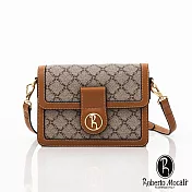 Roberto Mocali - 義大利諾貝兔復古情懷掀蓋肩背斜背包 棕色