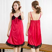 【Wonderland】夏日狂想曲冰絲睡衣 F 紅色