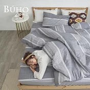 《BUHO》臺灣製LYOCELL萊賽爾 單人二件式床包枕套組 《暝色浮隱》