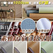 新日式素雅居家自黏壁貼(1卷10米長2入組) 麻布紋藍黑*2