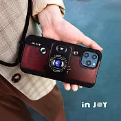 INJOYmall for iPhone 12 Pro 復古底片相機 二合一防摔背繩手機殼
