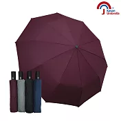 【Kasan 晴雨傘】十骨強抗風自動開收傘- 酒紅