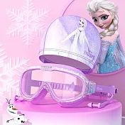 BabyPark卡通印花兒童泳鏡泳帽組合 迪士尼 三麗鷗 艾莎紫