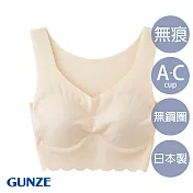 【日本GUNZE】日本製舒適無痕bra背心(TB2555-SLP) M 奶油