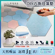 【生活良品】簡約DIY蜂窩拼貼多用途六角珪藻土吸水墊 天空藍