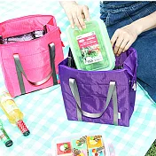 E.City_牛津布保溫保冷購物收納袋 紫