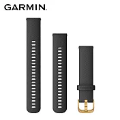 GARMIN Quick Release 20mm VENU 矽膠錶帶 黑色錶帶暨金色錶扣