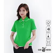 【遊遍天下】MIT台灣製女款休閒抗UV吸濕排汗機能POLO衫(S045) L 翠綠