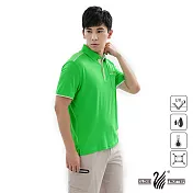 【遊遍天下】男款吸濕排汗抗UV機能POLO衫(GS1033) XL 綠白