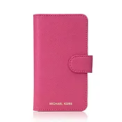 MICHAEL KORS iPhone X防刮皮革掀蓋手機套-桃