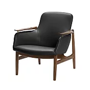Finn Juhl 53 Chair 扶手椅 (胡桃木/黑色皮革)