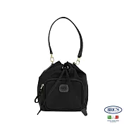 【BRIC S】 義大利時尚 防潑水 可變換手提肩背側背 水桶包- 黑色(真皮黑)