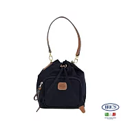 【BRIC S】 義大利時尚 防潑水 可變換手提肩背側背 水桶包- 深藍色