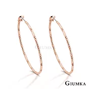 GIUMKA 抗過敏鋼針 多切面圈圈 精鍍玫瑰金 寬 0.20 CM 針式耳環 一對價格 MF020007 玫金 ‧約 3.0 CM