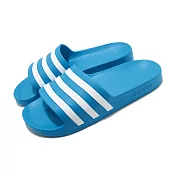 adidas 拖鞋 Adilette Aqua 運動休閒 男鞋 愛迪達 三線 基本款 日常 藍 白 FY8047 27.5cm BLUE/WHITE