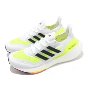 adidas 慢跑鞋 Ultraboost 21 運動 女鞋 愛迪達 輕量 透氣 舒適 避震 路跑 白 黃 FY0401 23cm WHITE/YELLOW
