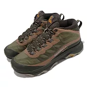 Merrell 戶外鞋 Moab Speed Mid GTX 男鞋 登山 越野 耐磨 黃金大底 防水 中筒 綠 橘 ML135411 26.5cm LICHEN