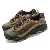 Merrell 戶外鞋 Moab Speed GTX 男鞋 登山 越野 耐磨 黃金大底 防水 緩衝 綠 棕 ML066773 26.5cm LICHEN