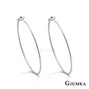 GIUMKA 抗過敏鋼針 簡約 C 型 精鍍正白K/黑金/黃K 寬 0.12CM 針式耳環 一對價格 MF020012 銀色 ‧約 3.0 CM