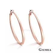 GIUMKA 抗過敏鋼針 簡約圈圈 精鍍玫瑰金 寬 0.3 CM 針式耳環 一對價格 MF020019 玫金 ‧約 4.0 CM