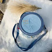 【Disney 迪士尼】獨家設計款-冰雪奇緣蛇紋圓形包 冰雪奇緣