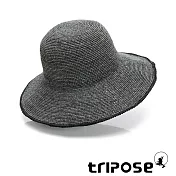 tripose MULA手工Raffia滾邊拉菲草帽-帽簷10cm 灰色