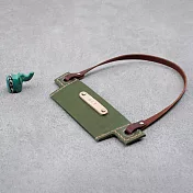 Be Two 手工皮件 ∣ 飲料杯套提帶 免費客製化刻字  【抹茶綠皮革飲料提帶】