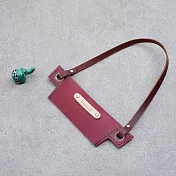 Be Two 手工皮件 ∣ 飲料杯套提帶 免費客製化刻字   【紅色皮革飲料提帶】