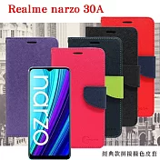 OPPO Realme narzo 30A 5G 經典書本雙色磁釦側翻可站立皮套 手機殼 可插卡 可站立 側掀皮套 黑色