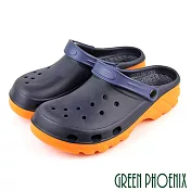 【GREEN PHOENIX】男 女 女大尺碼 洞洞鞋 雨鞋 涼鞋 拖鞋 兩穿式 防水 透氣 輕量 台灣製 JP29 藍色